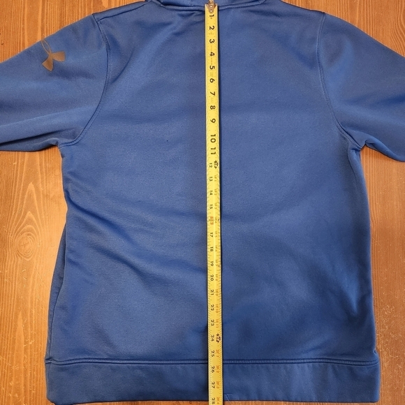 Men's Size Large Under Armour Hoodie Blue With Front Kangaroo Pockets See Pics - Picture 12 of 14
